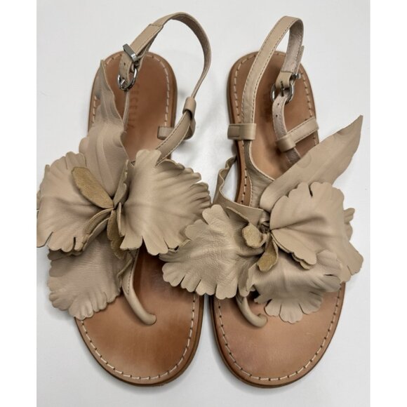 Cecelia Women's Peony Tan Leaf Sandals Size 7.5 - Picture 1 of 13